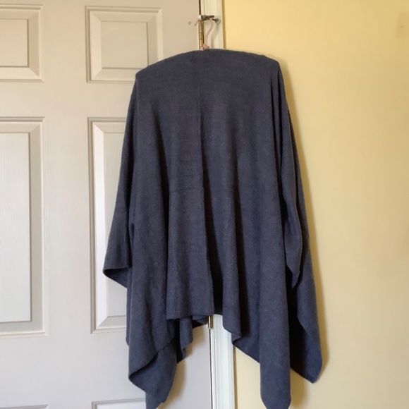 Barefoot Dreams CozyChic Lite Poncho Open Front Wrap Indigo Pacific Blue OS - Picture 7 of 15